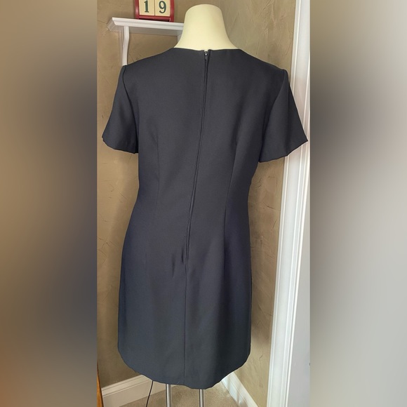 Vintage Nina Piccalino Black Short Sleeve Sparkle Dots Sheath Formal Party Dress - Picture 5 of 12